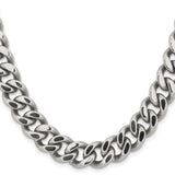 Stainless Steel 13.75 mm Curb Chain Necklace, Polished