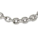 Stainless Steel 14 mm Brushed Chain Necklace alternate angle