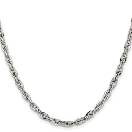 Stainless Steel 4.2 mm Rope Chain Necklace, Polished
