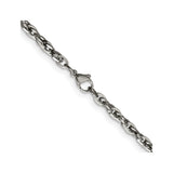 Stainless Steel 4.2 mm Rope Chain Necklace, Polished alternate angle