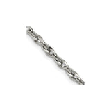 Stainless Steel 4.2 mm Rope Chain Necklace, Polished detail view