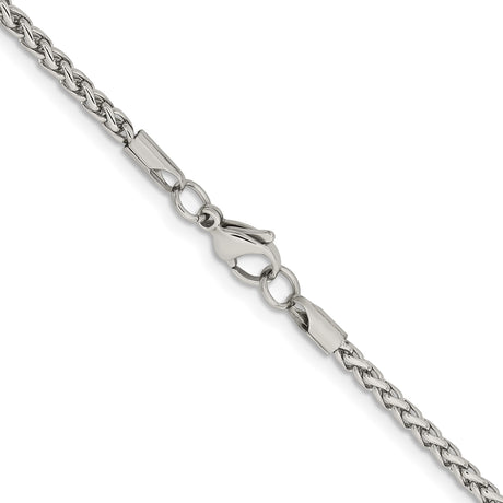 Stainless Steel 3 mm Polished Chain Necklace alternate angle