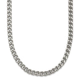 Stainless Steel 5 mm Franco Chain Necklace, Polished detail view