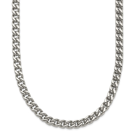 Stainless Steel 5 mm Franco Chain Necklace, Polished detail view