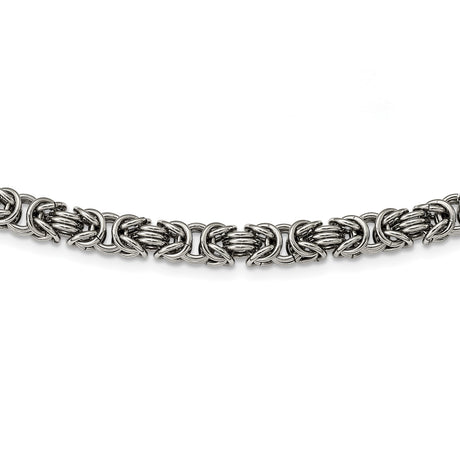 Stainless Steel 7 mm Polished Chain Necklace alternate angle