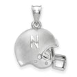 University of Nebraska Cornhuskers School Letter on Football Helmet Charm Pendant in Real 925 Sterling Silver