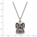 Red CZ January Birthstone Angel Ash Holder 18 inch Necklace Charm Pendant in Real 316 Stainless Steel
