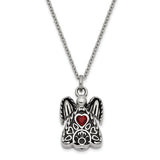 Red CZ January Birthstone Angel Ash Holder 18 inch Necklace Charm Pendant in Real 316 Stainless Steel
