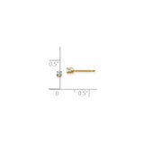14k Yellow Gold Stud Earrings with Round Cut Diamond, Classic Four-Prong Solitaire Design