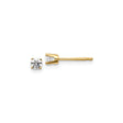 14k Yellow Gold Stud Earrings with Round Diamond in Classic Four-Prong Solitaire Setting