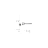 14k White Gold Diamond Stud Earrings, Round Cut Solitaire, Four Prong Setting