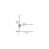 14k Yellow Gold Solitaire Stud Earrings with Round Diamond in Four Prong Setting