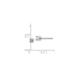 14k White Gold Diamond Solitaire Stud Earring with Round Cut Diamond in Four Prong Setting