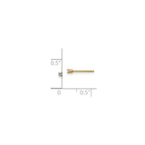 14k Yellow Gold Stud Earrings with Round Diamond, Four Prong Setting, Classic Minimalist Design