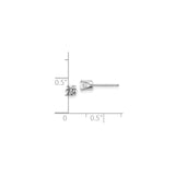 14k White Gold Diamond Solitaire Stud Earrings in Classic Four Prong Setting for Women