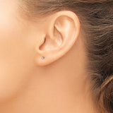 14k White Gold Diamond Stud Earring with Round Cut Natural Diamond, Classic Prong Setting