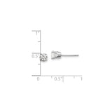 14k White Gold Stud Earrings with Round Cut Diamond, Classic Prong Setting Jewelry