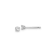 14k White Gold Solitaire Stud Earrings with Round Diamond, Classic Prong Setting