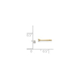 14k Yellow Gold Solitaire Stud Earrings with Round Cut Diamond in Four Prong Setting