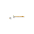 14k Yellow Gold Solitaire Stud Earrings with Round Cut Diamond in Four Prong Setting