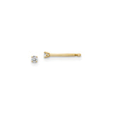 14k Yellow Gold Solitaire Stud Earrings with Round Cut Diamond in Four Prong Setting