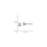 14k White Gold Diamond Solitaire Stud Earrings, Round Cut Prong Setting, Classic Minimalist Style