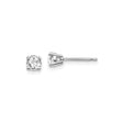 14k White Gold Diamond Solitaire Stud Earrings, Round Cut Prong Setting, Classic Minimalist Style