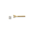 14k Yellow Gold Solitaire Stud Earrings with Round Cut Diamond, Four Prong Setting, Minimalist Design