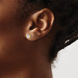 14k Yellow Gold Diamond Stud Earrings, Round Cut Solitaire Design with Screw Back