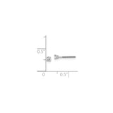 14k White Gold Diamond Stud Earrings, Round Solitaire Four Prong Setting with Screw Back