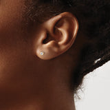 14k Yellow Gold Stud Earrings with Round Cut Diamond, Four Prong Setting, Screw Back