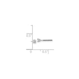 14k White Gold Diamond Solitaire Stud Earring, Round Cut, Four Prong, Screw Back