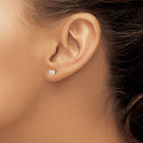 14k Yellow Gold Stud Earrings with Diamond, Round Cut Screw Back, Minimal Design