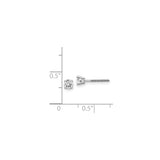 14k White Gold Diamond Stud Earrings, Classic Solitaire with Screw Back for Women