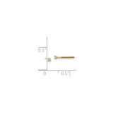 14k Yellow Gold Solitaire Stud Earring with Round Cut Diamond, Screw Back, Unisex Classic Design