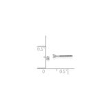14k White Gold Diamond Stud Earring, Round Cut Solitaire, Four Prong, Screw Back, Classic Style