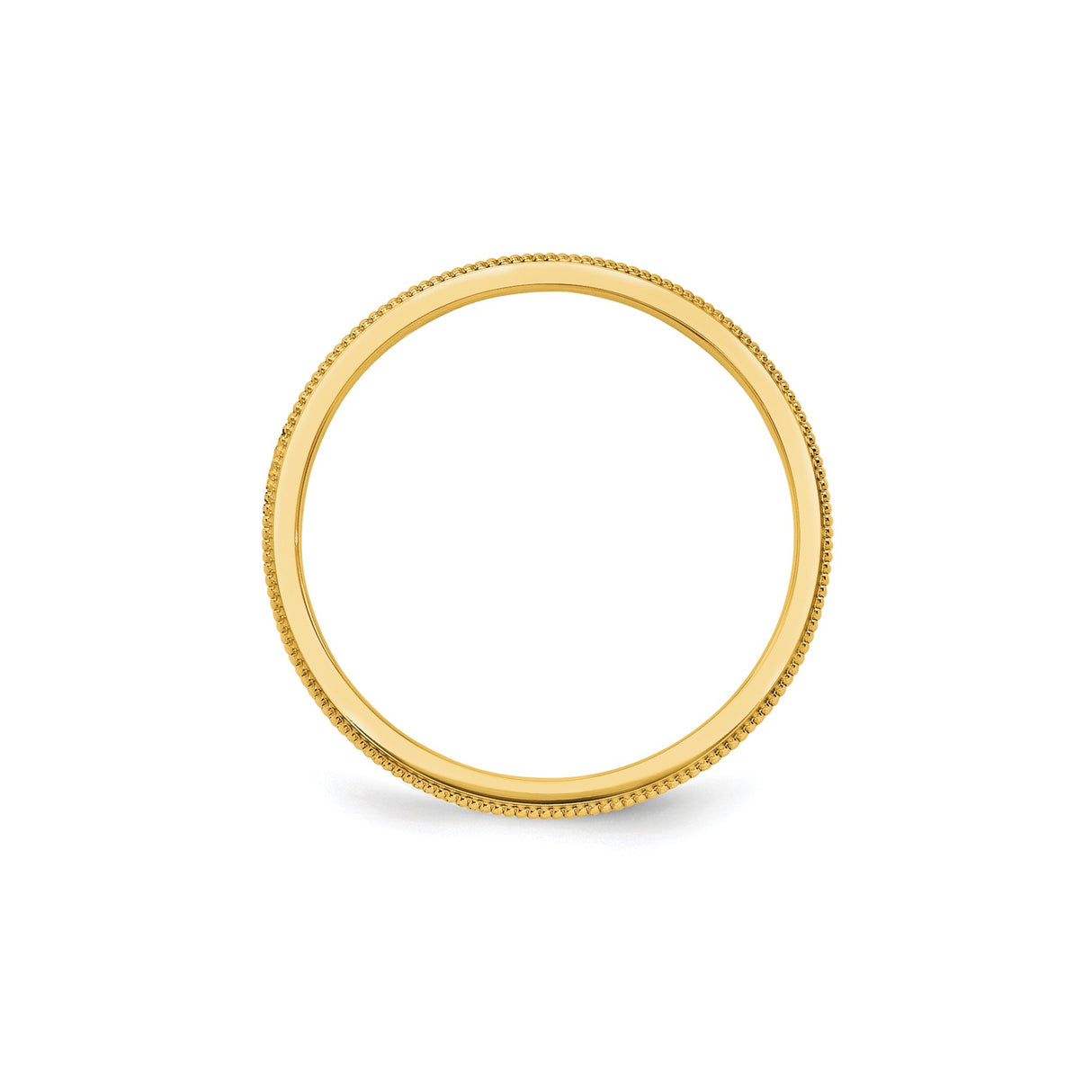 10k Yellow Gold Milgrain wedding band ring alternate angle