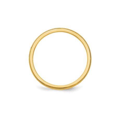 10k Yellow Gold Milgrain wedding band ring alternate angle
