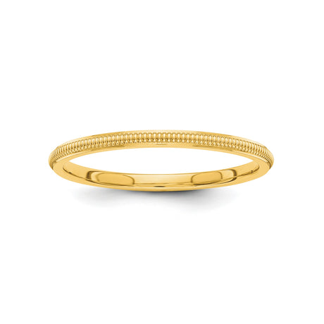 10k Yellow Gold Milgrain wedding band ring