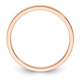 14k Rose Gold Flat wedding band ring alternate angle