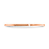 14k Rose Gold Flat wedding band ring detail view