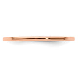 14k Rose Gold Flat wedding band ring detail view