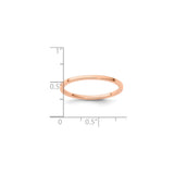 14k Rose Gold Flat wedding band ring shown for scale