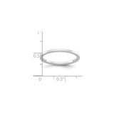 14k White Gold Flat wedding band ring shown for scale