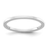 14k White Gold Flat wedding band ring