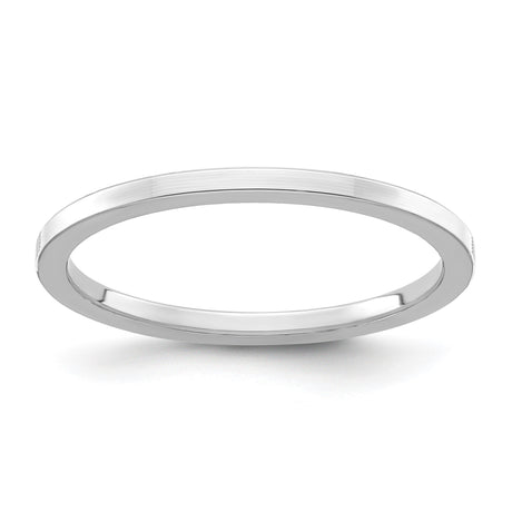 14k White Gold Flat wedding band ring