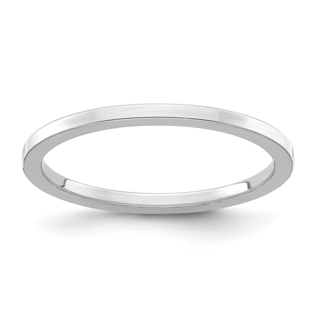 14k White Gold Flat wedding band ring