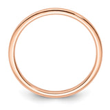 14k Rose Gold Domed wedding band ring alternate angle
