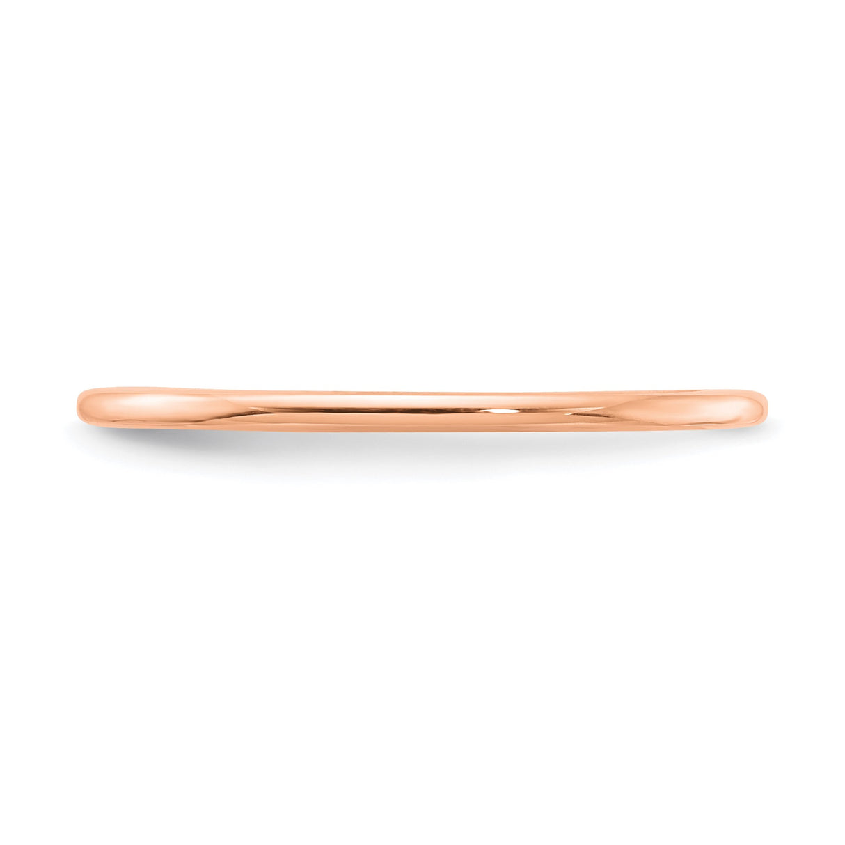 14k Rose Gold Domed wedding band ring detail view
