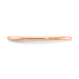 14k Rose Gold Domed wedding band ring detail view